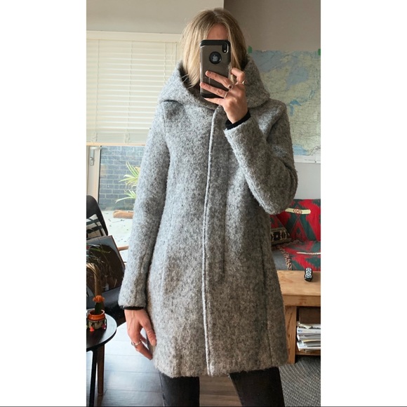 Hudson’s Bay ONLY Hooded Grey Jacket Manteau Coat - Picture 2 of 13